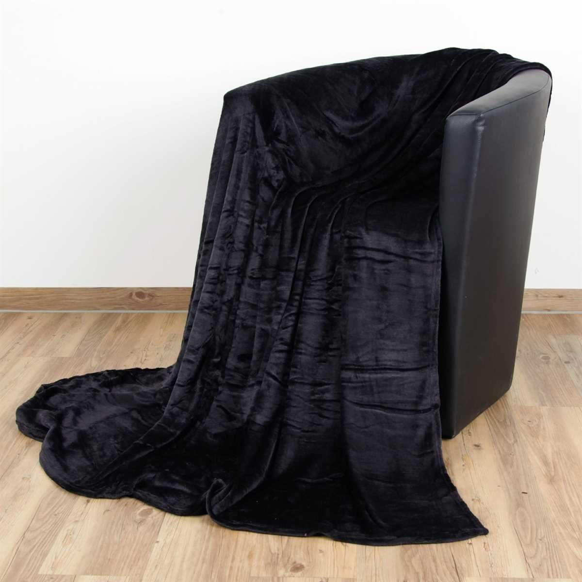 Wohndecke, Bestlivings, Kuscheldecke "Celina" - Schwarz - 150x200 cm (BxL) - hochwertige Flauschige Kuschel Decke in vielen Farben und Größen