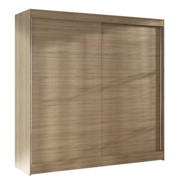 Sofnet Kleiderschrank Basti X (mit Schiebetüren und Kleiderstange) Schwebetürenschrank mit 2 Türen, Schiebetürenschrank - 200x215x58 cm