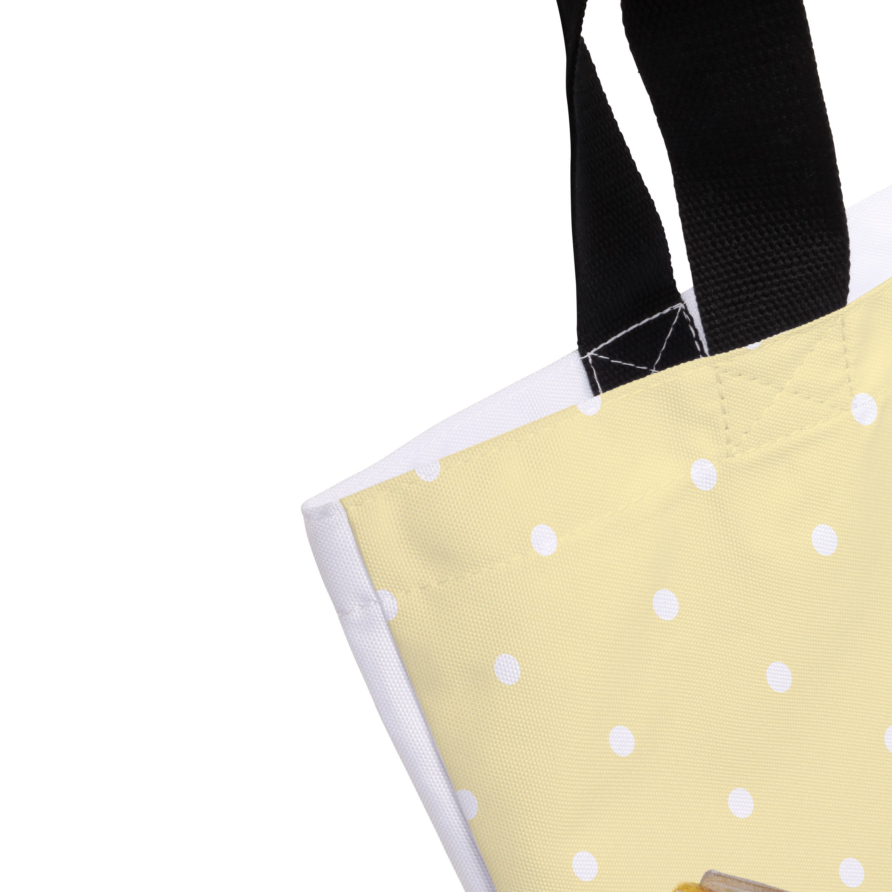 Mr. & Mrs. Federn (1-tlg) - Einkaufstasche, Panda Rotkehlchen mit Gelb Shopper Geschenk, Pastell - Fre