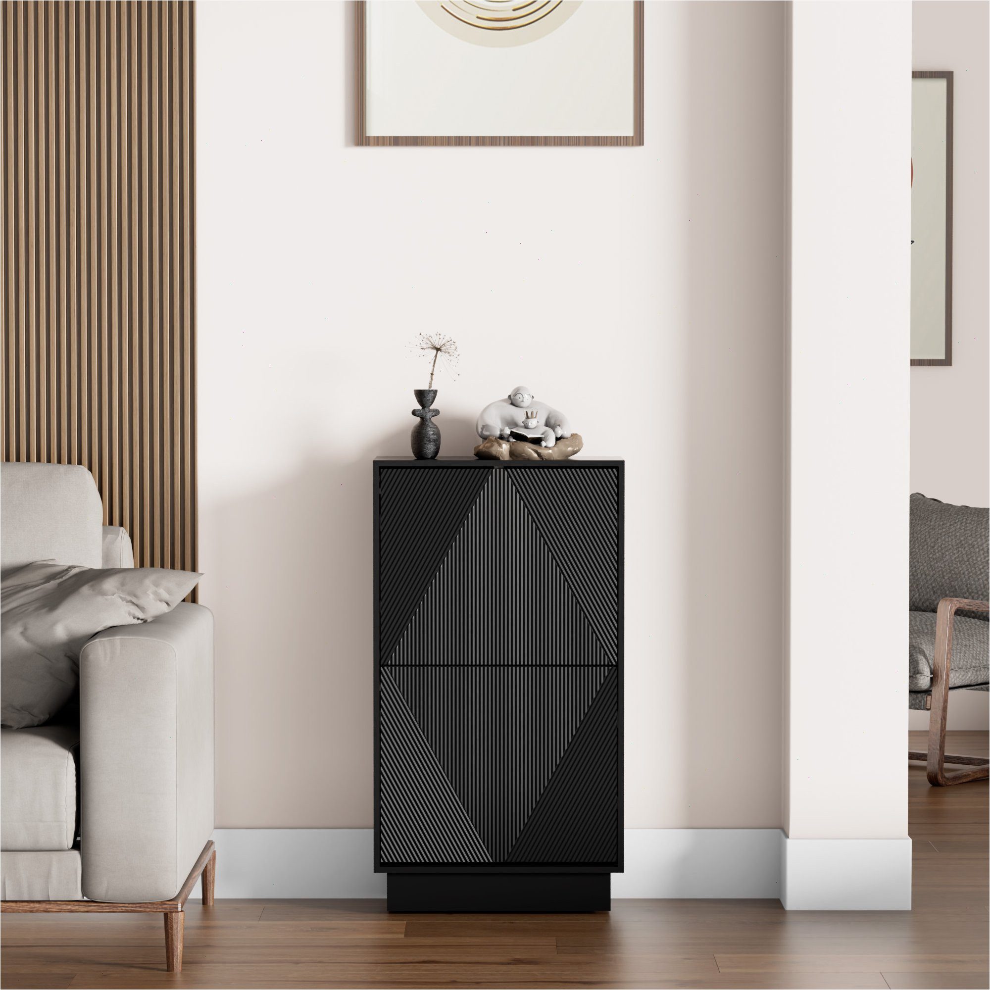 UEV Schuhschrank mit 2 Klappen, Schuhregal Schuhkommode schmal (Schuhkommod günstig online kaufen