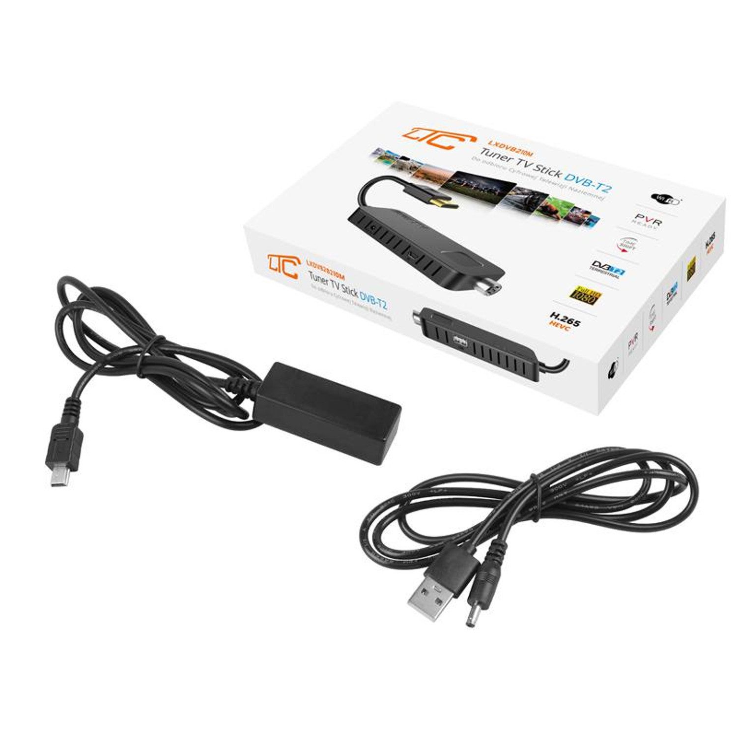 LTC LXDVB210M DVB-T2 HD Receiver (DVB-T2-Stick Full HD HDMI USB TV-Tuner)