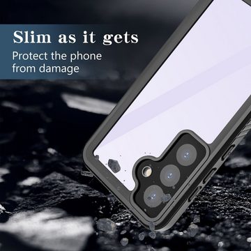 Wigento Handyhülle Für Samsung Galaxy S24 360 Grad Full Body Wasserdichte Hülle Schwarz