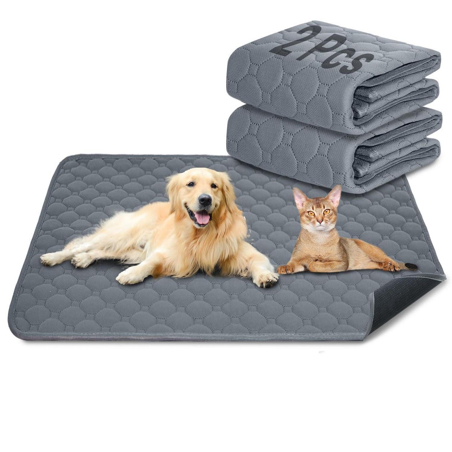 LuxusKollektion Hundetoilette Hunde-Katzen-Trainingsunterlage 2-tlg. Grau 150x90cm