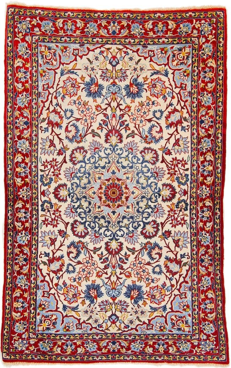Orientteppich Isfahan Seidenkette 66x105 Handgeknüpfter Orientteppich, Nain Trading, rechteckig, Höhe: 6 mm