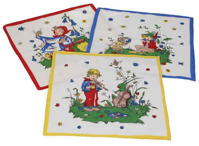 Betz Taschentuch 12 Stück Kinder Stoff Taschentücher Kindertaschentücher Set Größe 26x26 cm 100% Baumwolle Märchen Motive Design 5