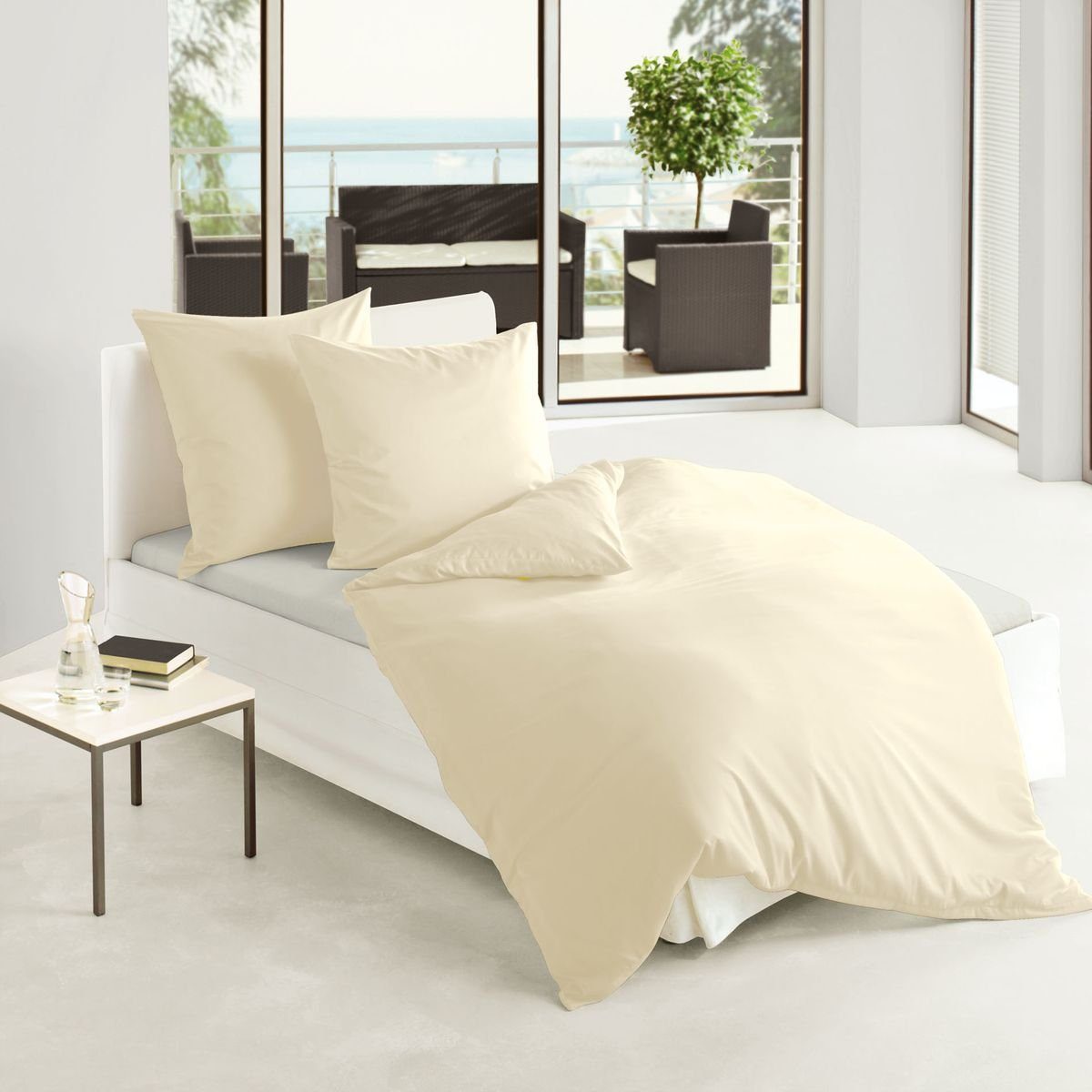 JACK Bettwäsche JACK by Bierbaum Uni Fein Biber Bettwäsche einfarbig Leinen günstig online kaufen