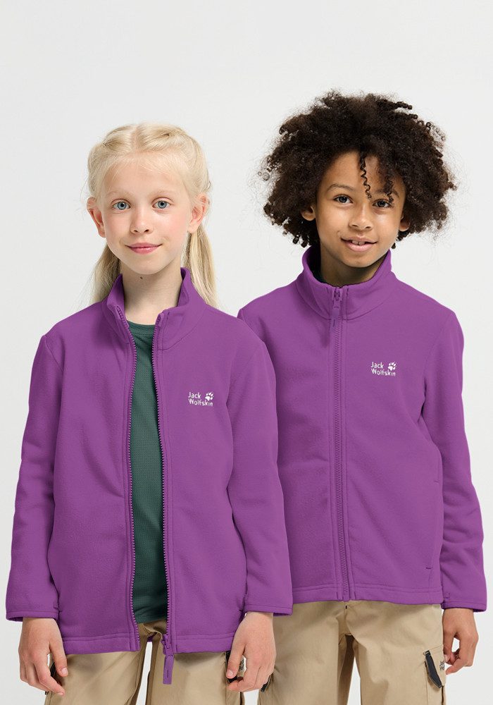 Jack Wolfskin Fleecejacke TAUNUS 100 FZ K winddicht, wasserabweisend, mit Kinnschutz