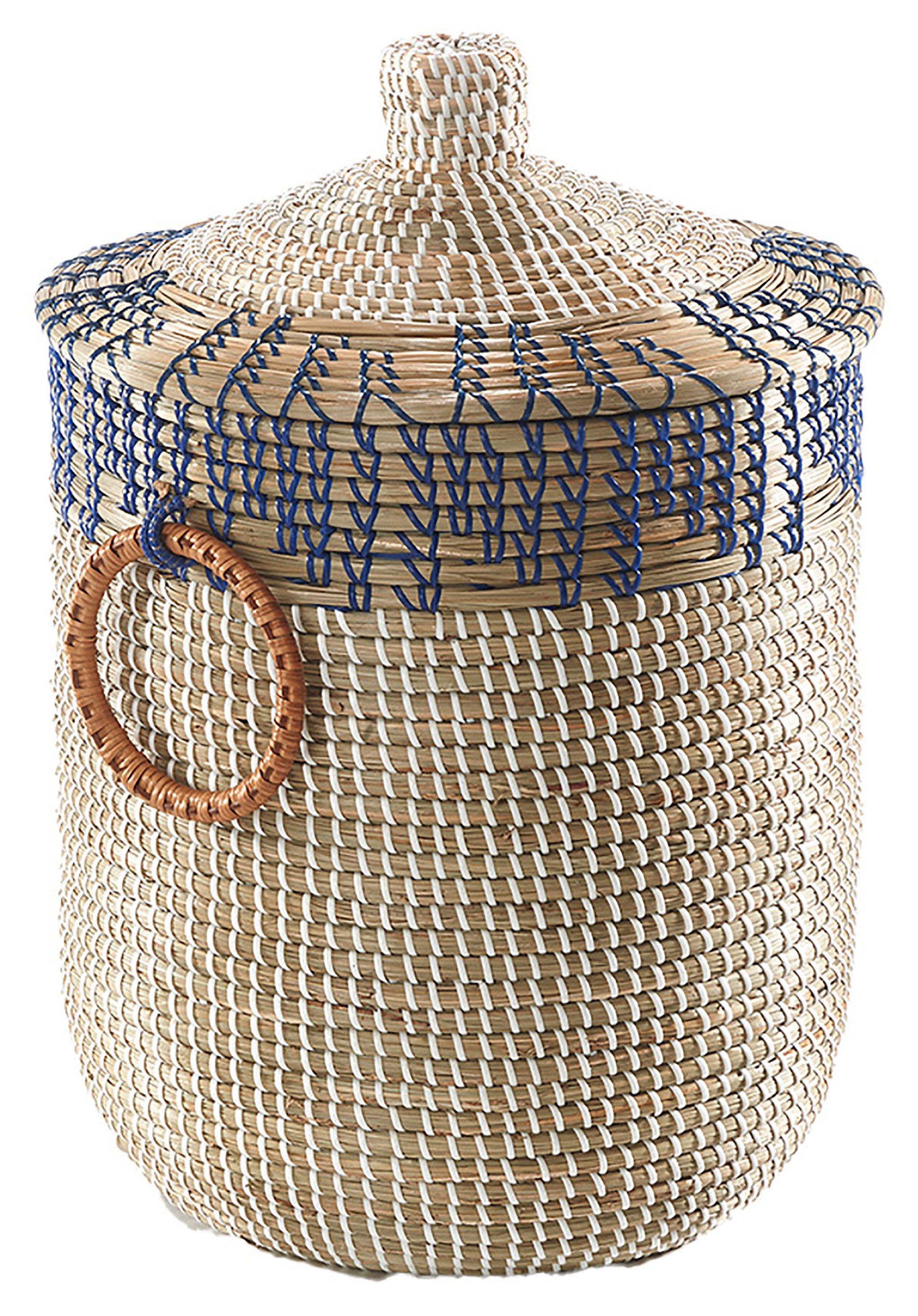 Kobolo Aufbewahrungskorb Korb BOREA aus Seegras inkl. Deckel und Griffen (S günstig online kaufen