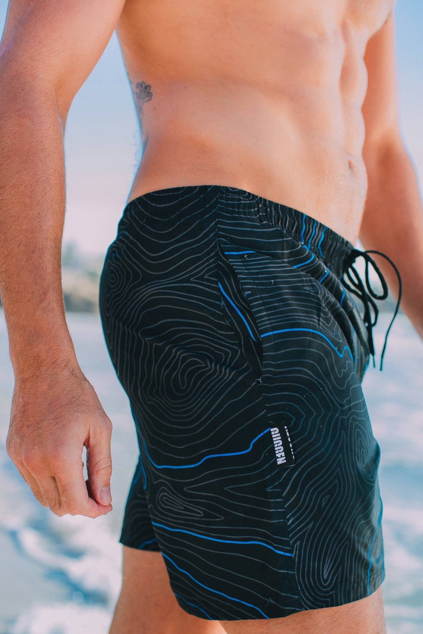 GUGGEN Mountain Badehose Herren Badehosen Badeshorts Männer Boardshort Schnelltrocknend 2335 Badeshorts, Badehose für Herren mit Gummizug und Innenslip – Bild 3 von 5
