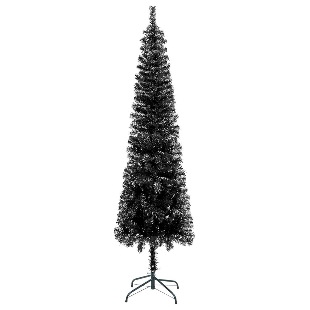 furnicato Künstlicher Weihnachtsbaum Schlanker Weihnachtsbaum cm 150 Schwarz