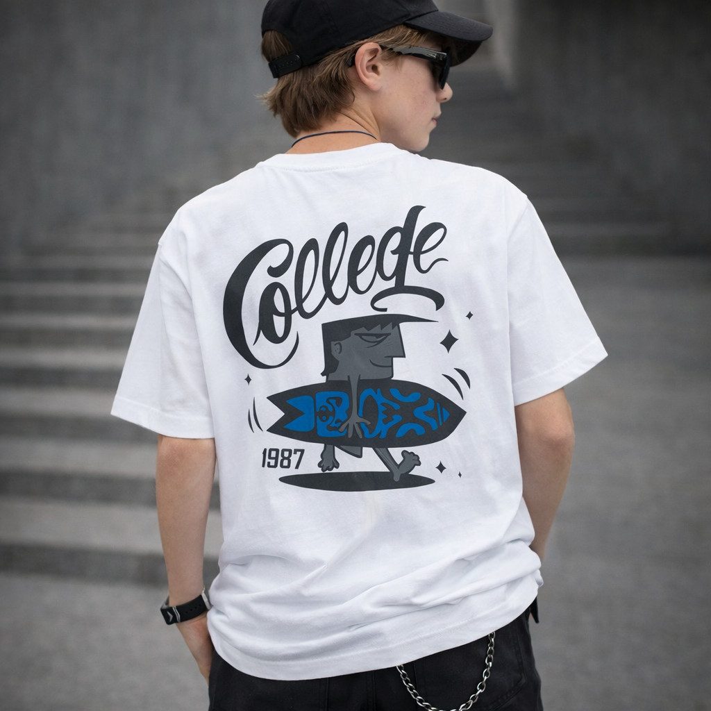 GRUNT T-Shirt GRArun (1-tlg) T-Shirt GRArun in Weiß – Kinder T-Shirt mit Print-Design