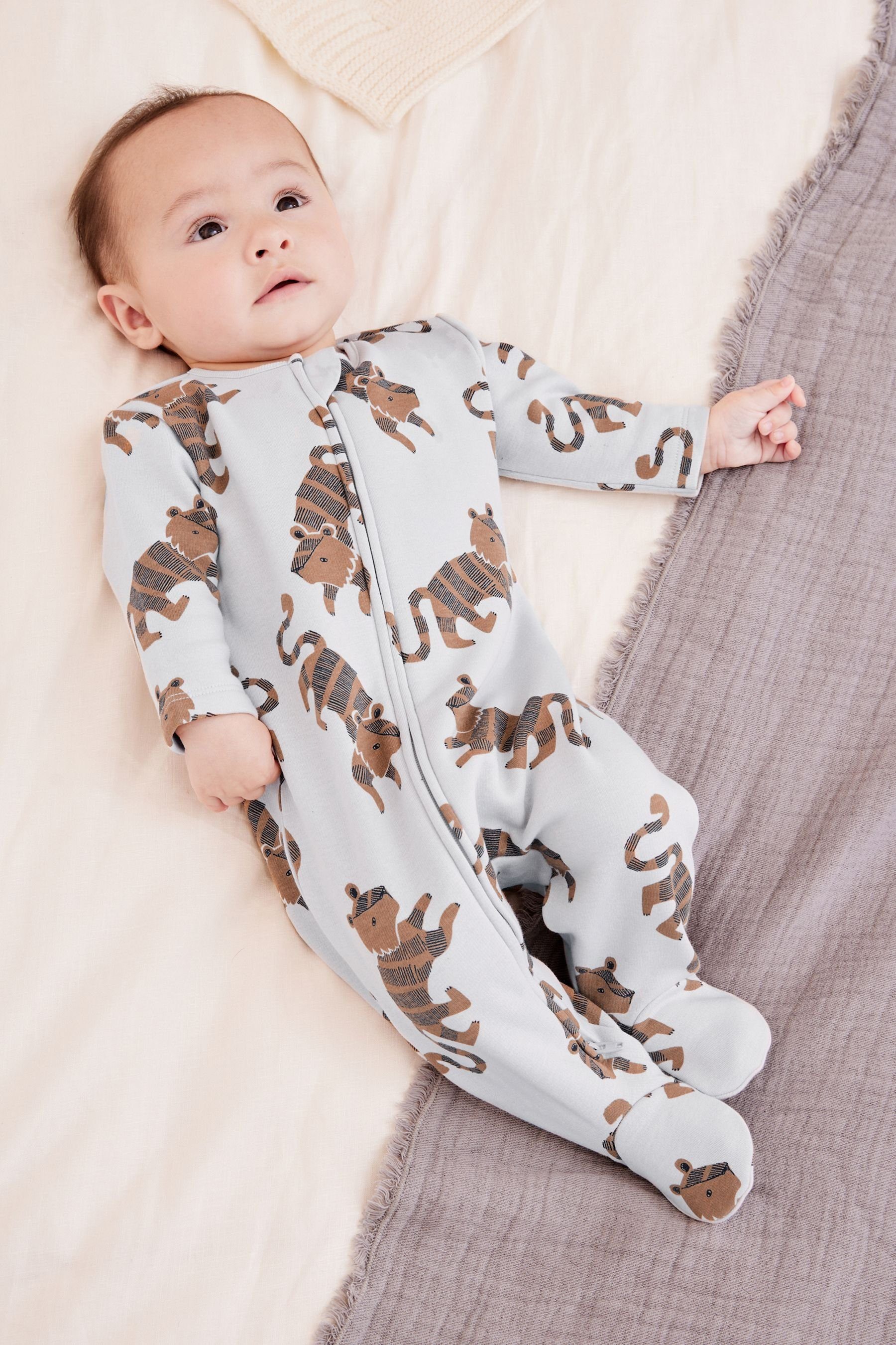 Schlafoverall Baby-Schlafanzug mit Fleece-Futter Next (1-tlg) Grey
