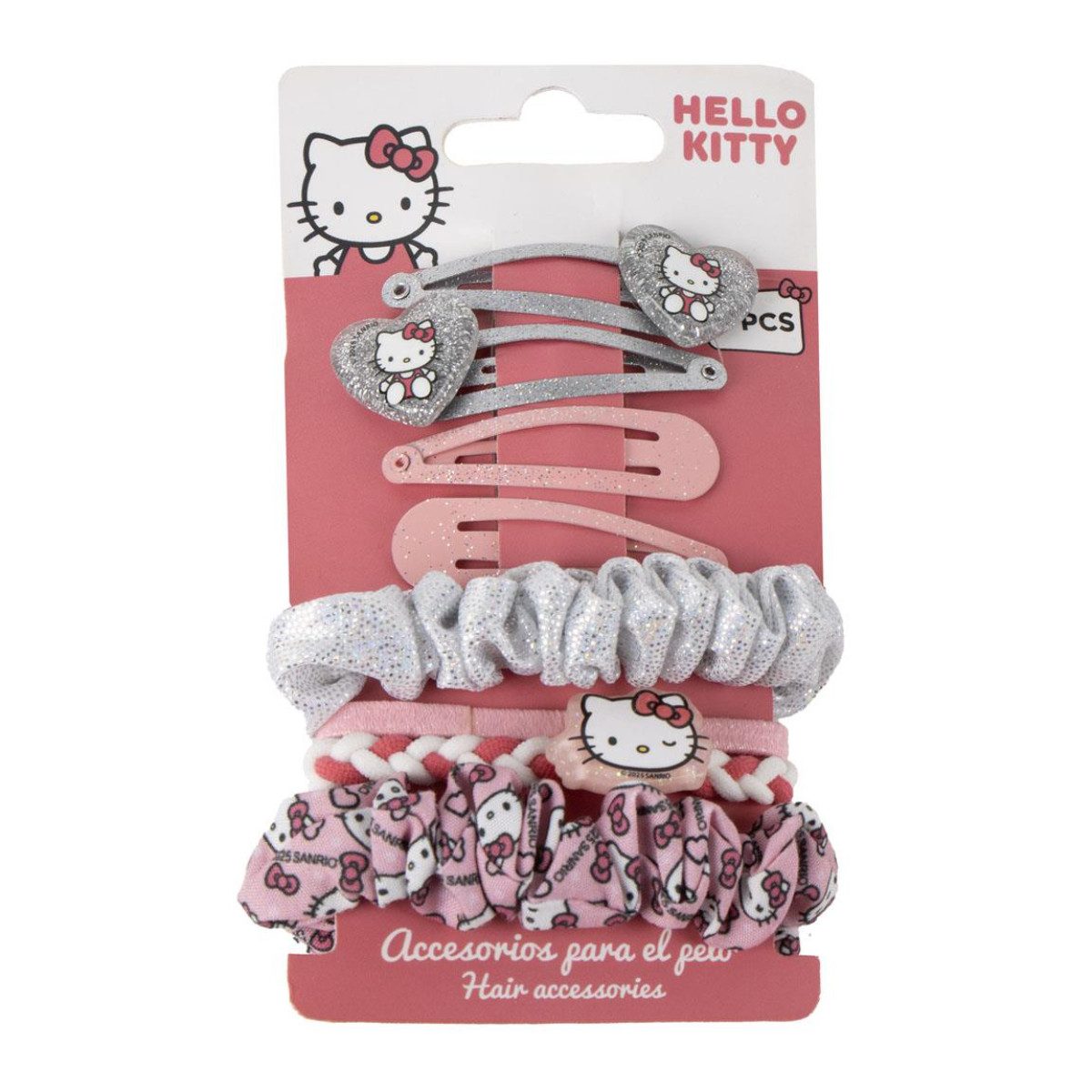 Cerda Haarclip Hello Kitty 8-Stück Haaraccessoire für Alltag & Party