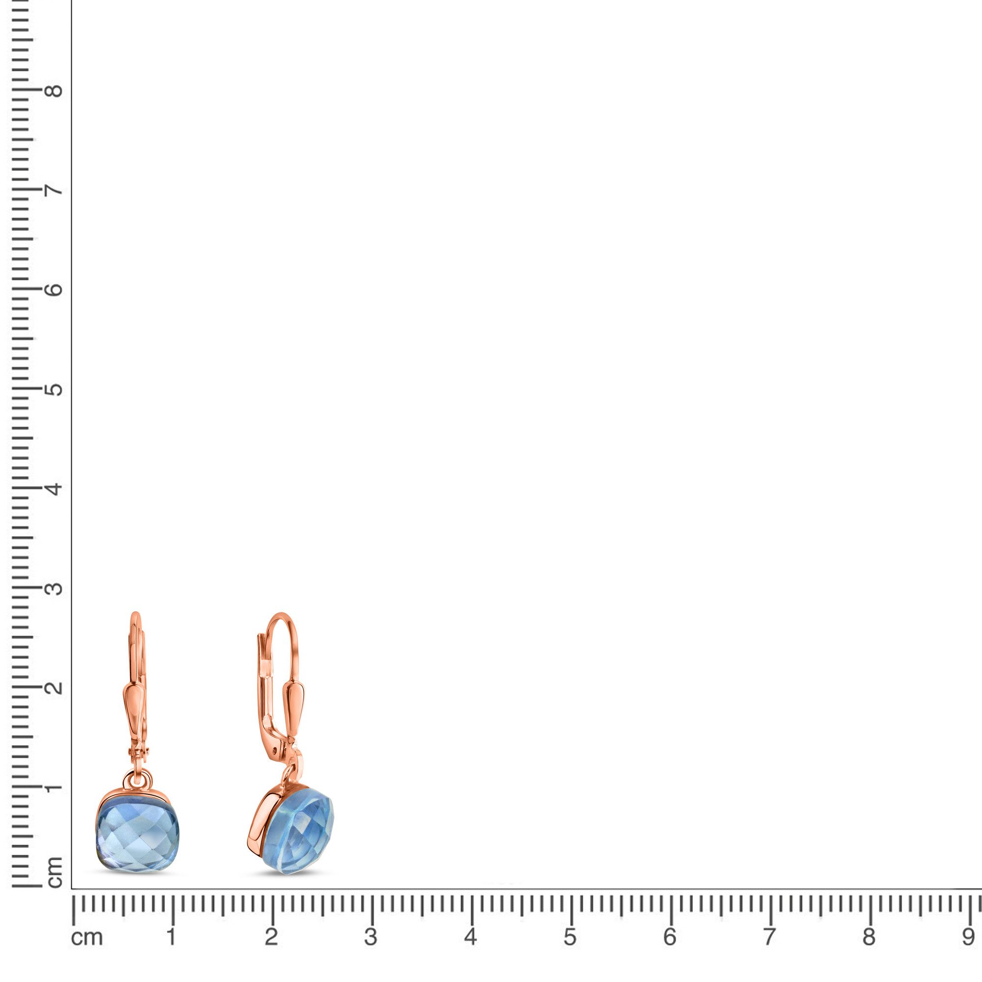 Jamelli Paar Ohrhänger Silber 925 rosé-vergoldet mit hellblauem Quarz (beh) günstig online kaufen