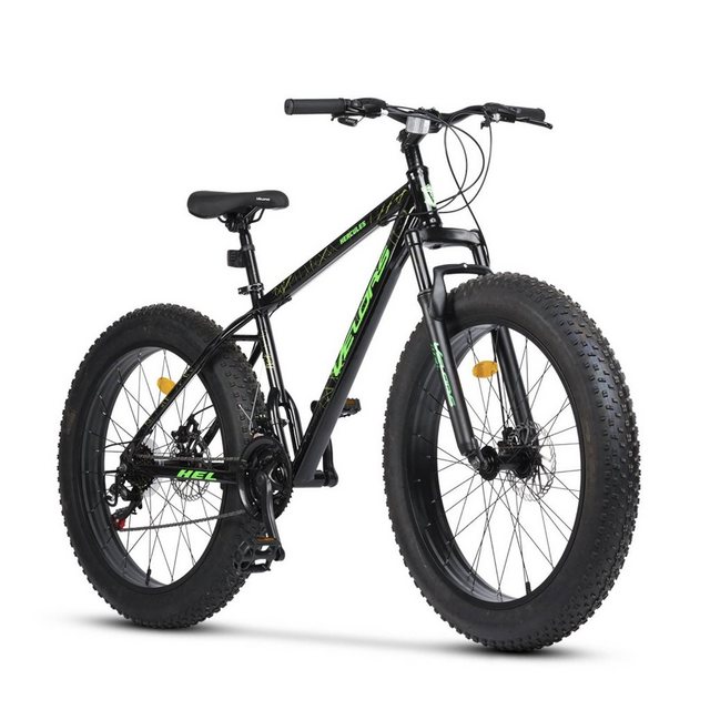 Velors Fatbike 26 Zoll Mountainbike 4,0 Fatbike MTB, 21 Gang Shimano Tourney TZ-500 Schaltwerk, Kettenschaltung, Hardtail mit Federgabel mechanische Scheibenbremse Kettenschaltung