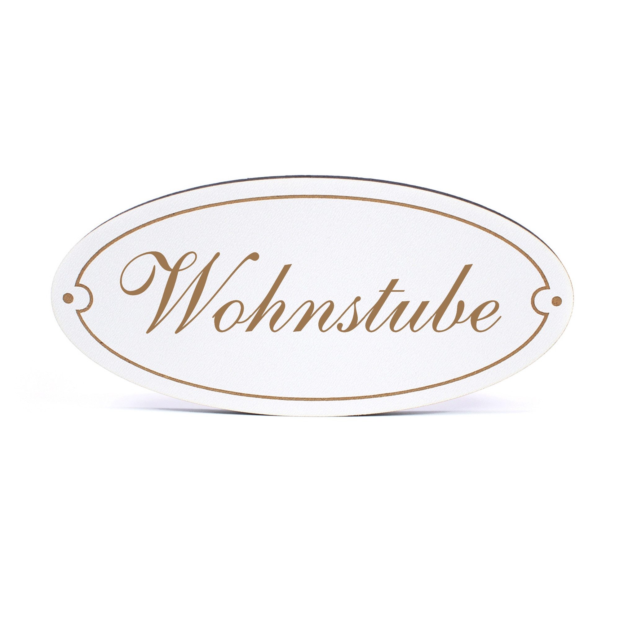 Dekolando Hinweisschild Türschild Oval - Wohnstube - Schild 15 x 7 cm - Schilder Türschilder, (1 St)