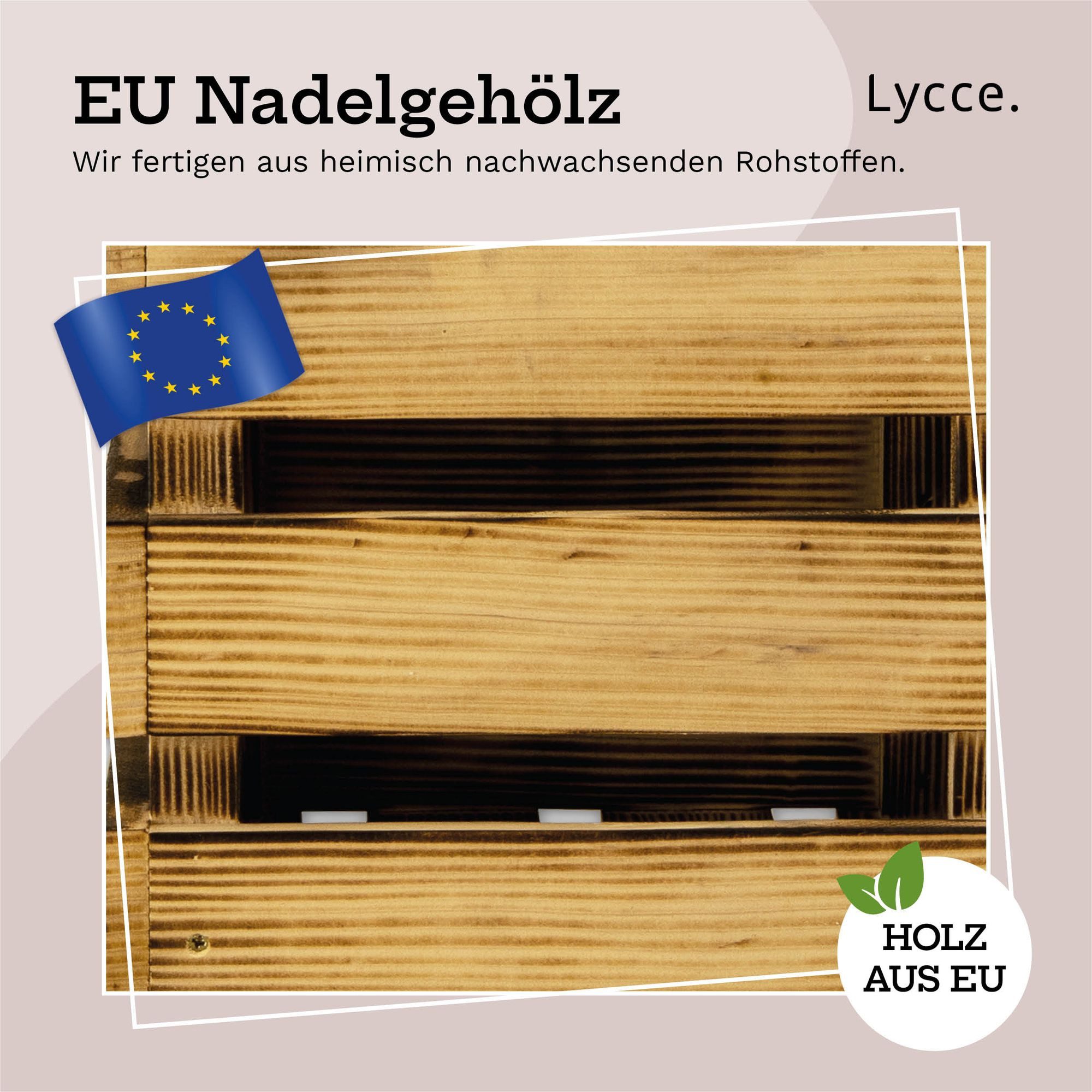 Lycce Polsterhocker Sitzhocker, Holzkiste geflammt mit günstig online kaufen