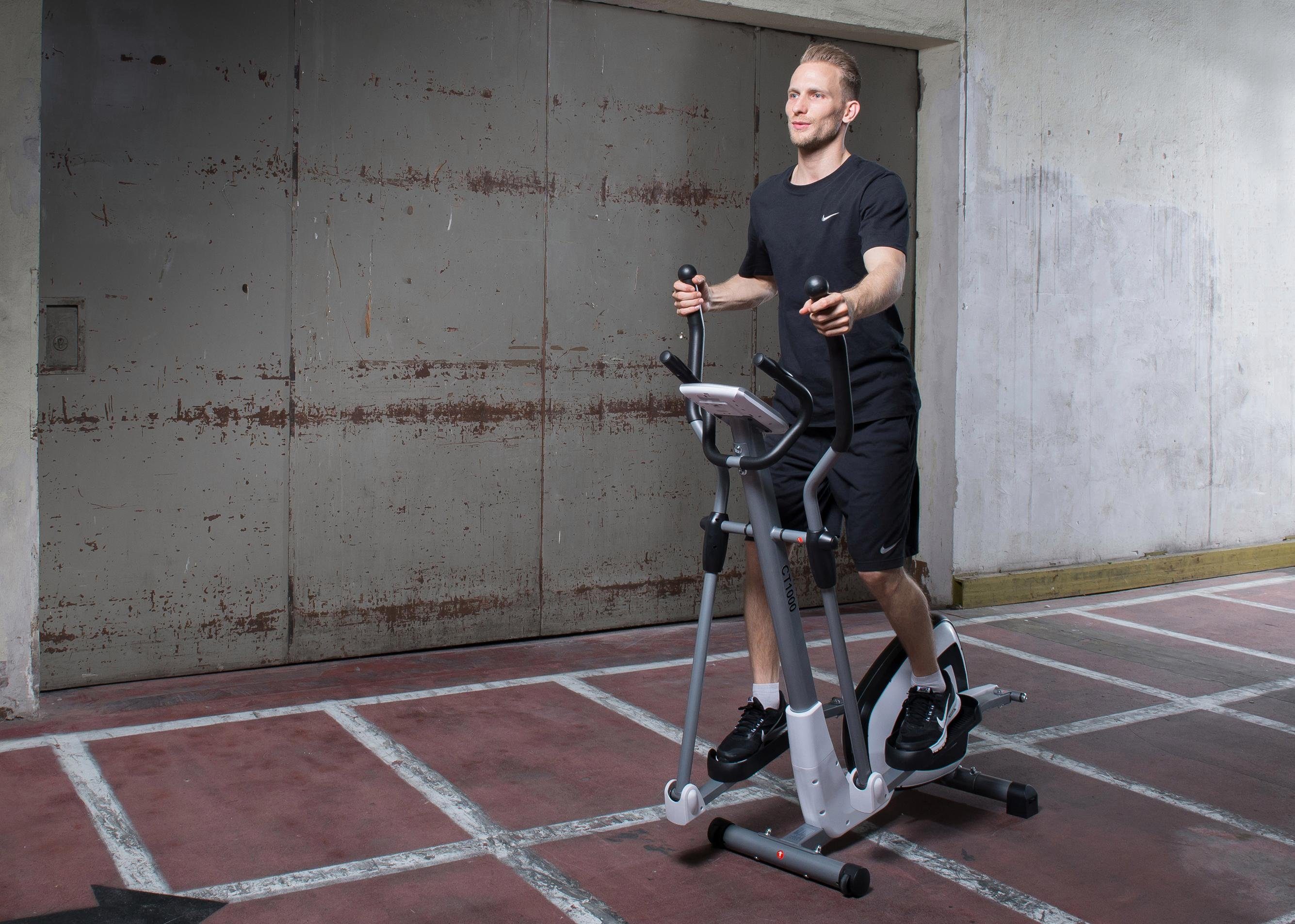 MOTIVE FITNESS by U.N.O. Crosstrainer-Ergometer CT 1000 (mit/ohne Unterlegmatte) (Fitnessgerät), 120 kg max. Benutzergewicht, 24 Widerstandsstufen