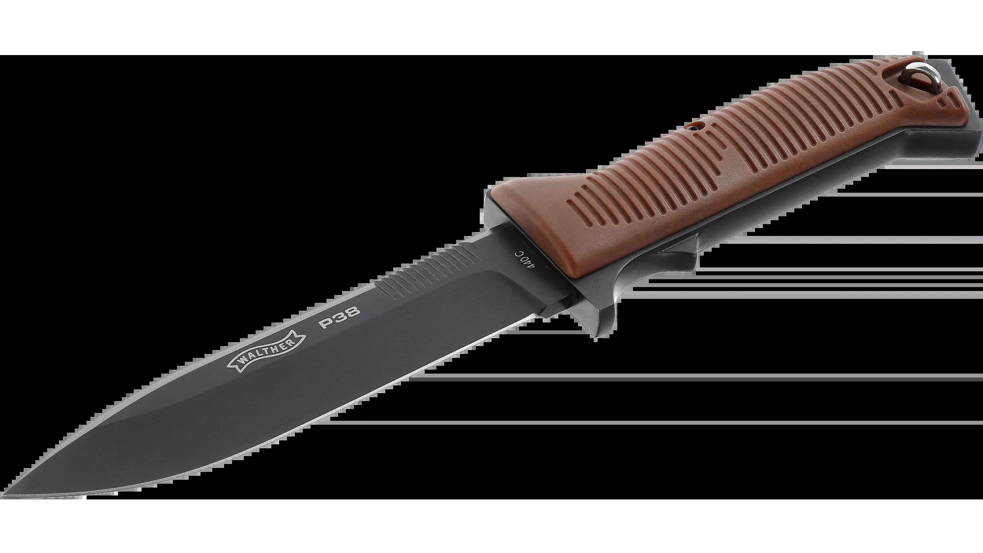 Walther Arms Карманные ножи Walther P38 feststehendes Ножи aus 440C Stahl, schwarz, (2 St), Scheide inklusive, Klinge aus rostfreiem Stahl