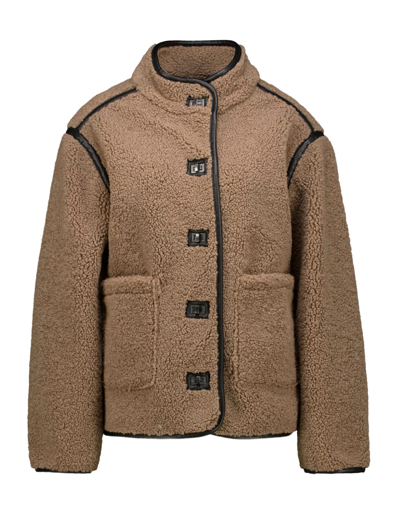 Garcia Kurzjacke braun,Casual,Polyester,Unifarben,Stehkragen,Langarm,Relaxed Fit