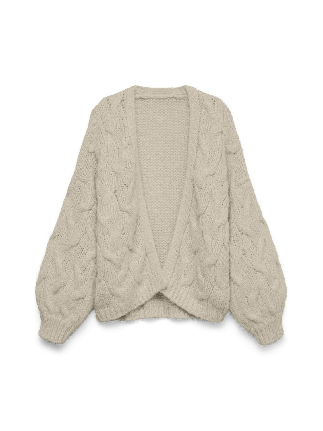 Vero Moda Strickjacke VMMAYBE LS OPEN CABLE CARDIGAN NOOS Kunstfaser, mit Zopfstrickmuster