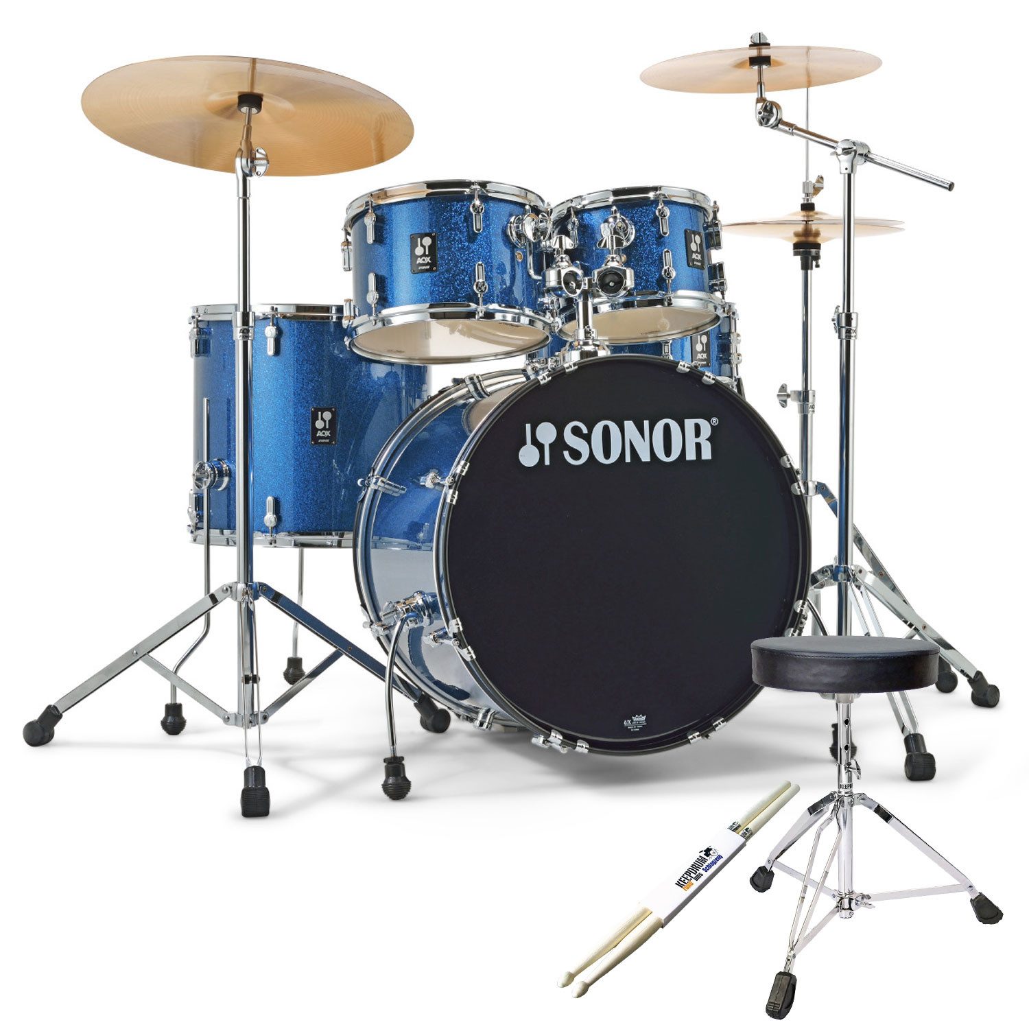 Schlagzeug Sonor Schlagzeug AQX Stage Set BOS mit Zubehör