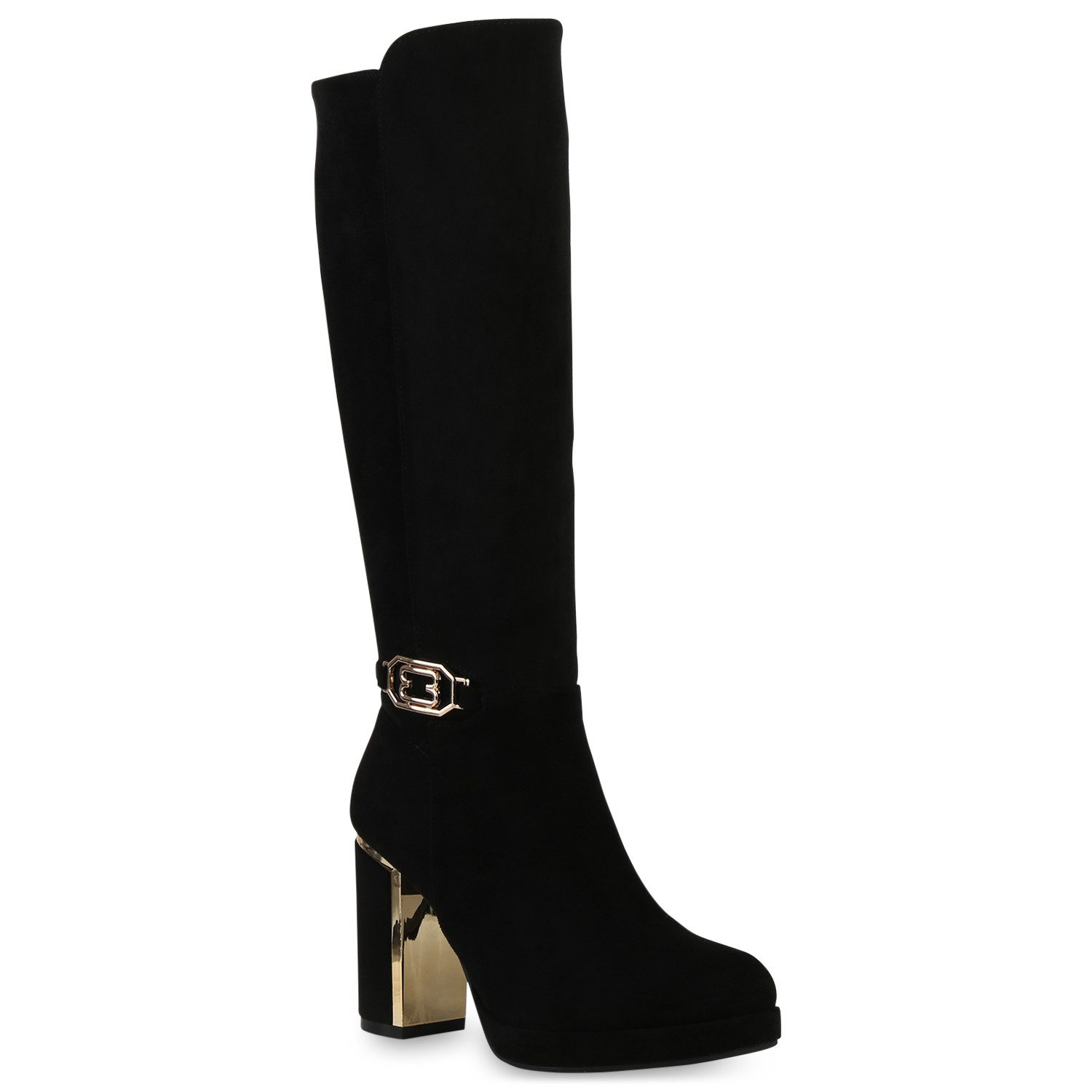 VAN HILL 840613 Stiefel Damen Leicht Gefütterte Klassische Stiefel Plateau Vorne