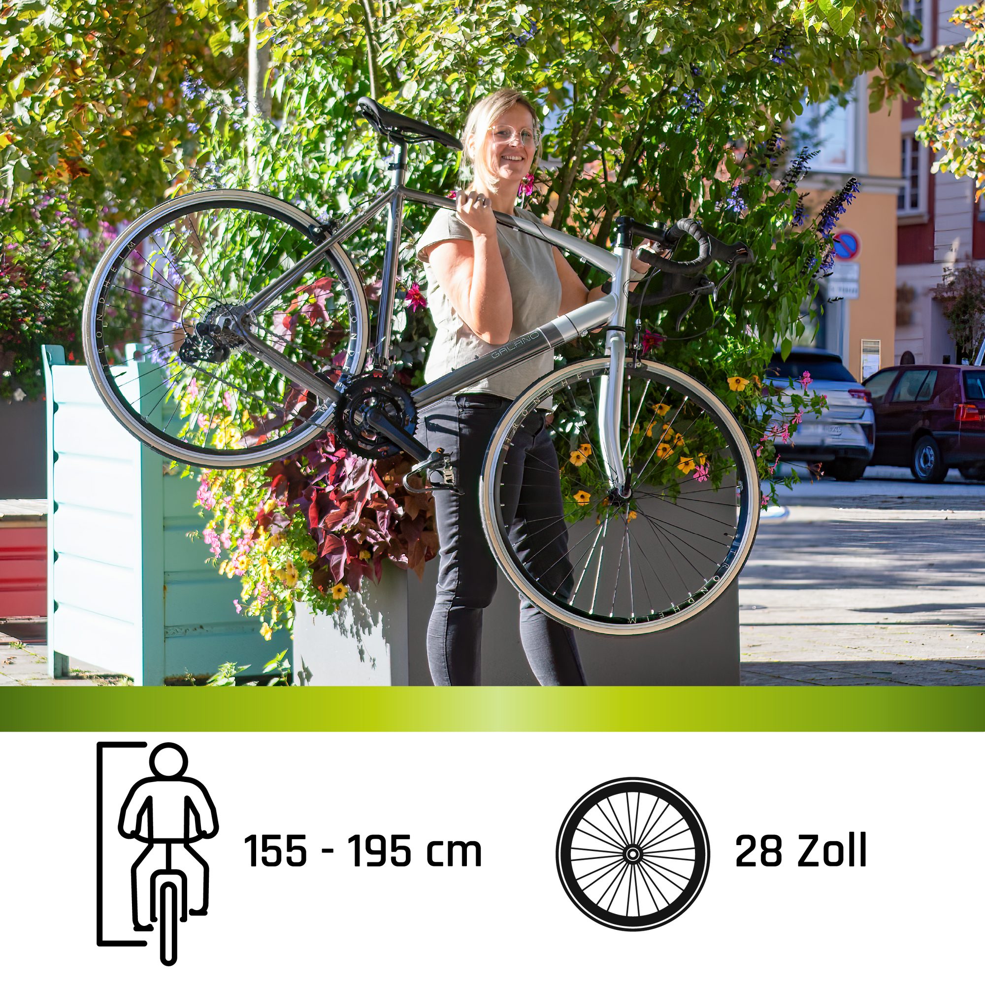 Galano Rennrad Vuelta STI, 14 Gang, Kettenschaltung, 28 Zoll für Damen und Herren 150 - 195 cm Fahrrad Road Bike Fitnessrad