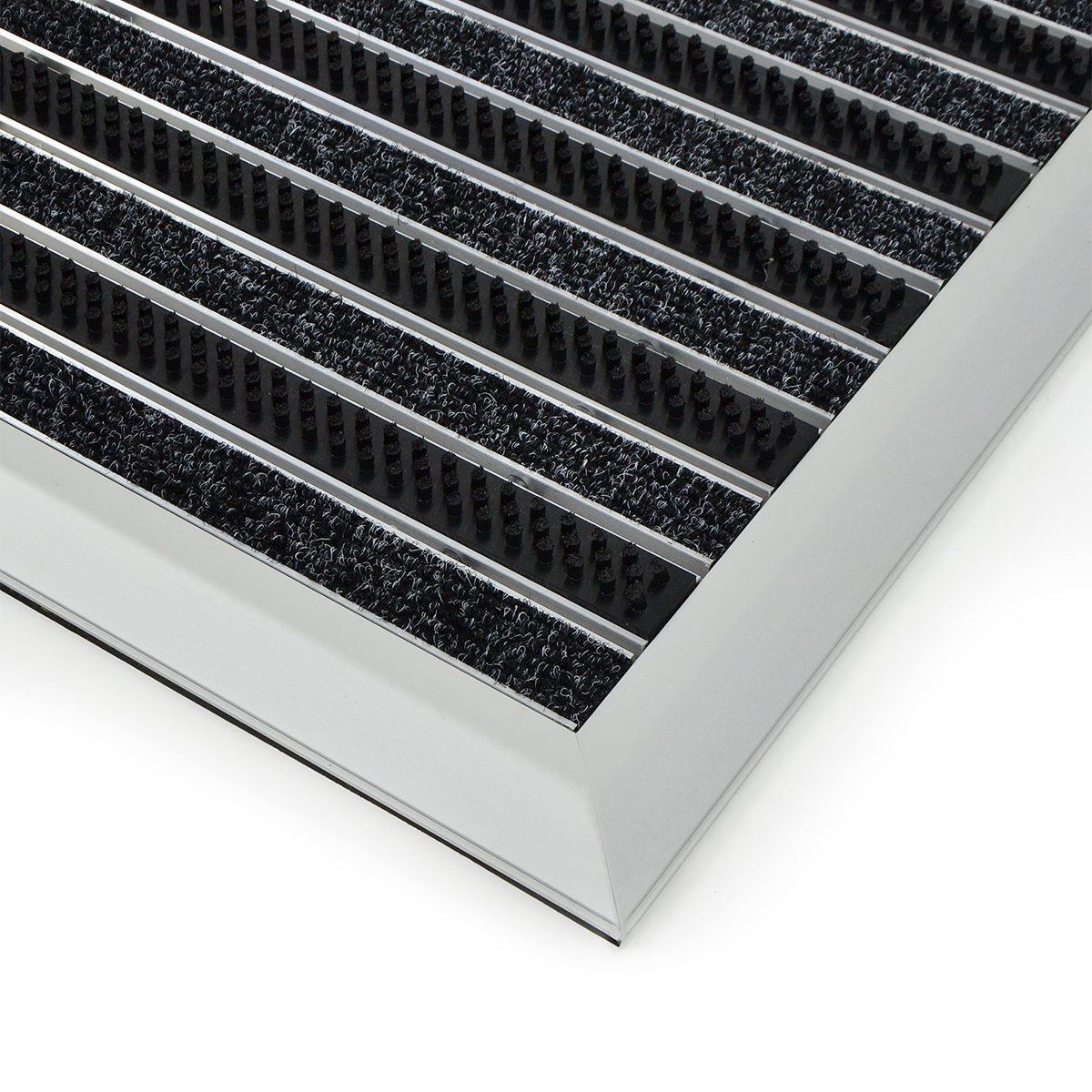 Floordirekt Fußmatte Alu-Türmatte Optimum Mat Textilfaser-Rips Bürsten, Rechteckig, Höhe: 20 mm