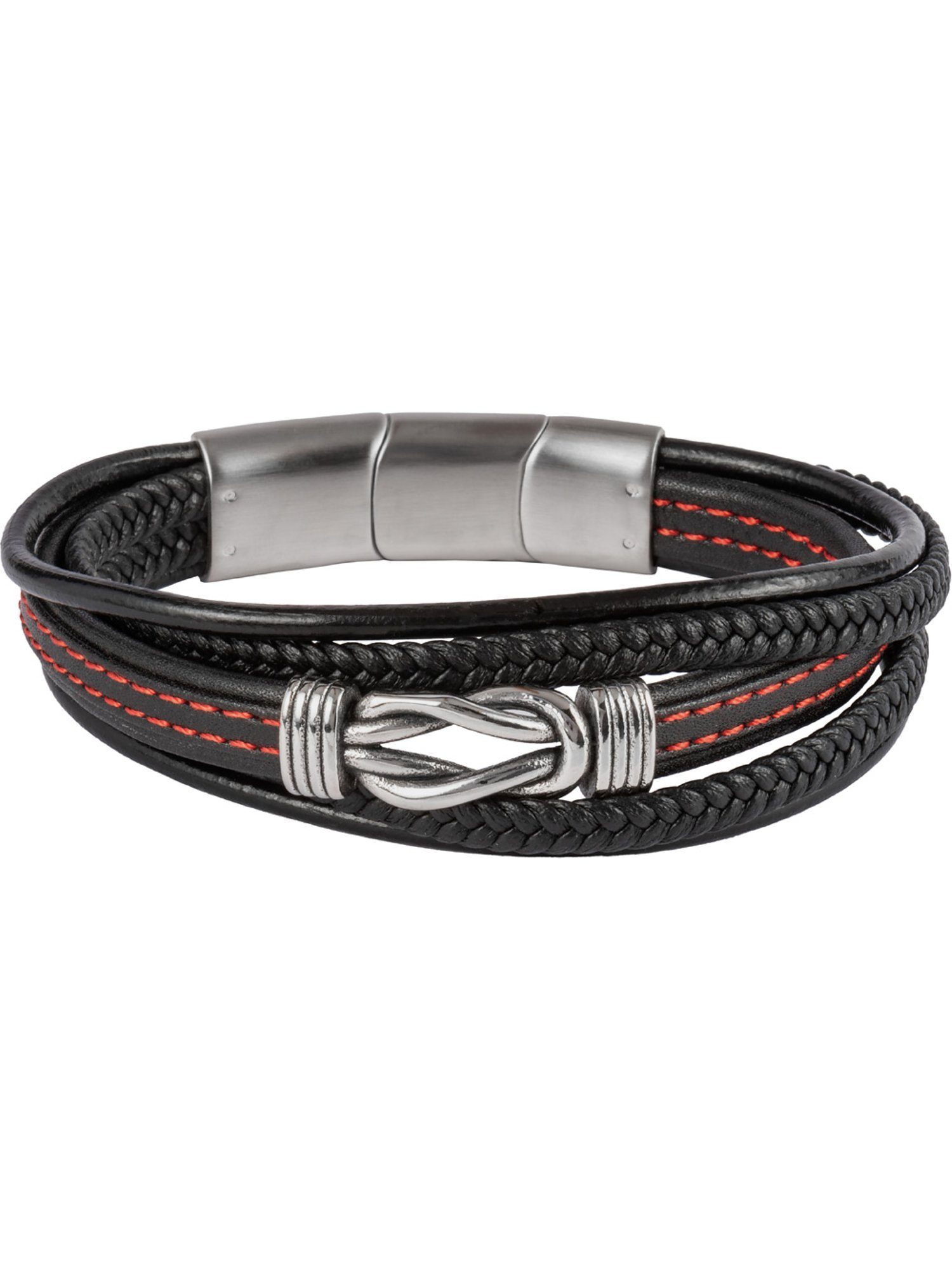 Jacques Lemans Armband Jacques Lemans Herren-Armband Leder, Edelstahl, Herrenschmuck