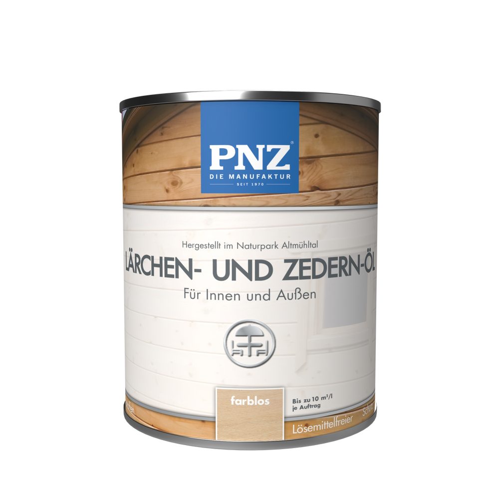 PNZ - Die Manufaktur Hartholzöl Lärchen- und Zedern-Öl, lösemittelfreier Schutz und Pflege