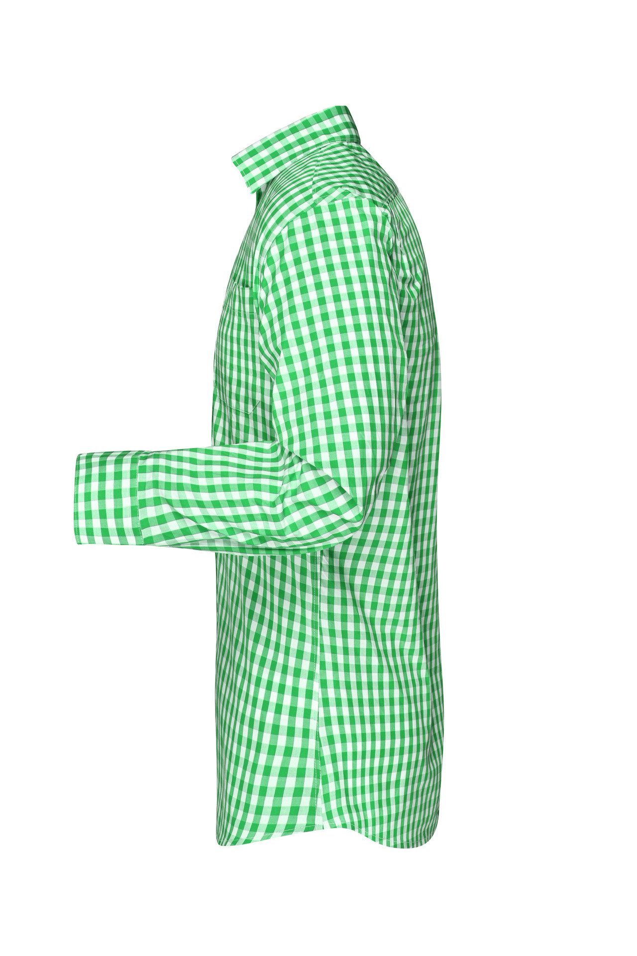 James & Nicholson Karohemd Herren Langarm Karohemd Easy Care JN617 Hochwertige, bügelleichte Popeline-Qualität