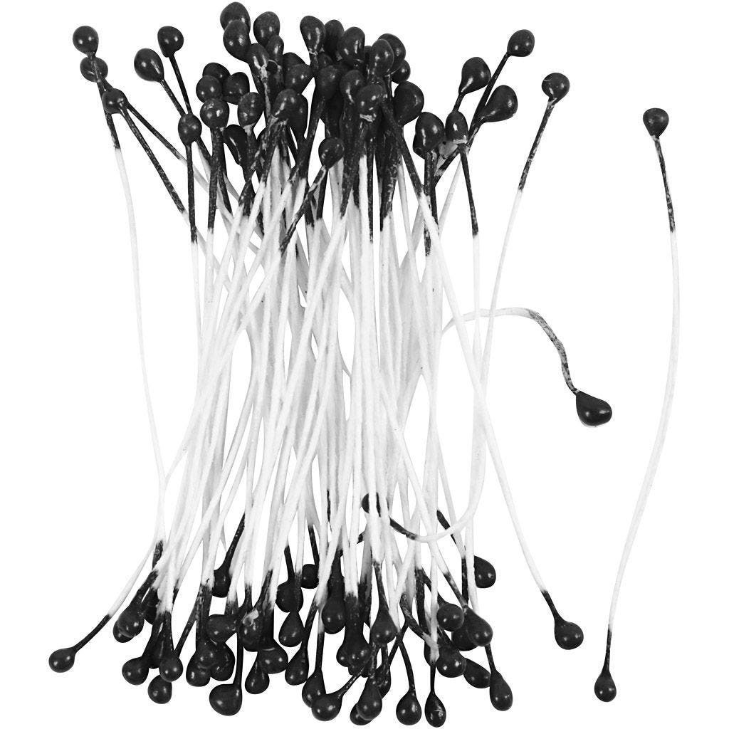 Creotime Dekofigur Blütenstaubgefäße, L: 6,4 cm, D: 2 mm, 100 Stk/ 1 Schwarz