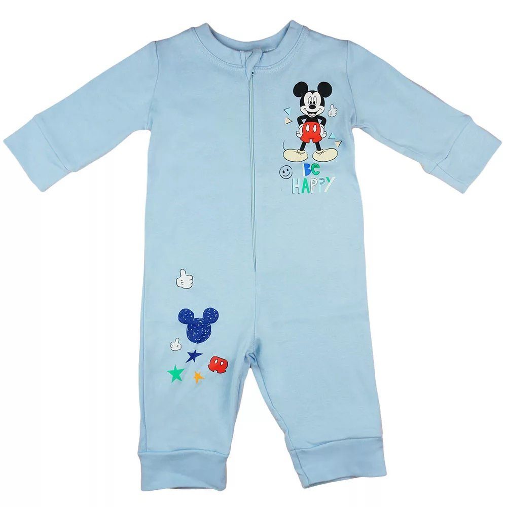 Kinder Jungen (Gr. 50 - 92) Babybogi Jumpsuit Disney Mickey Mouse Schlafanzug für Jungen dünnes Pyjama Blau