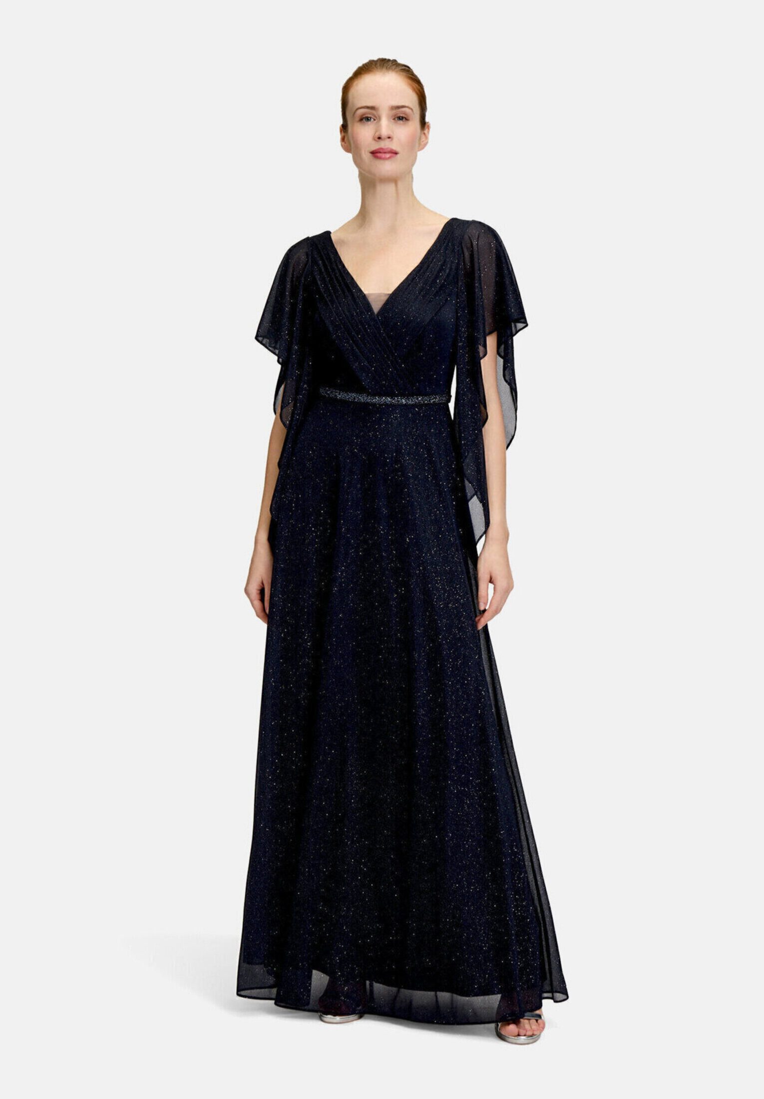 Vera Mont Abendkleid Damen im Glitzer-Look Falten