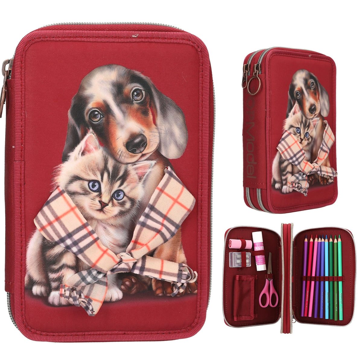 Depesche Spielwelt TOPModel Federtasche FUR EVER FRIENDS - 2 Fächer komplett gefüllt