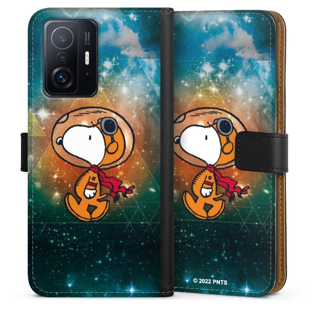 DeinDesign Handyhülle Snoopy Astronaut Offizielles Lizenzprodukt, Xiaomi 11T Pro 5G Hülle Flip Case Klapphülle Handytasche Leder