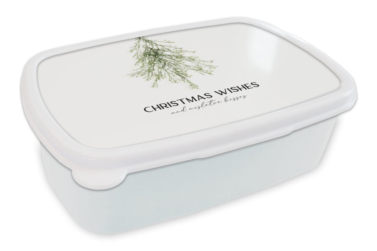 Kinder für - weiß Lunchbox (2-tlg), Zitat, und für Weihnachtsbaum - MuchoWow Weihnachten Mädchen Jungs und Kunststoff, Brotdose, Erwachsene, Brotbox
