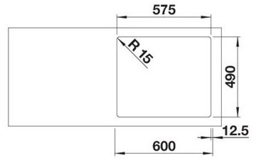 Blanco Edelstahlspüle SOLIS 340/180-IF/A, eckig, 50/59 cm, (1 St), zum wechselseitigen Einbau geeignet