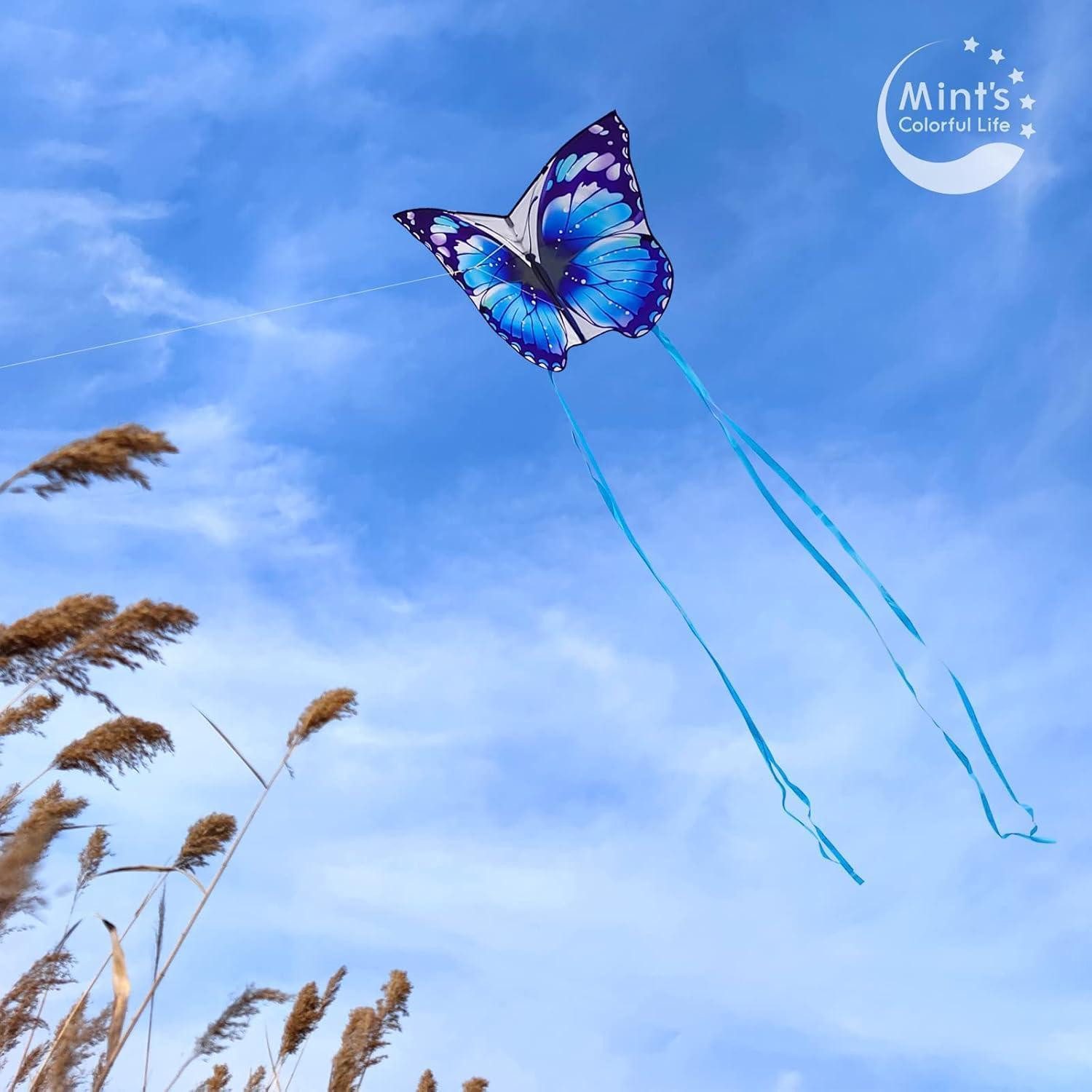 LuxusKollektion Flug-Drache Flugdrachen Schmetterling Kinder Erwachsene Blau