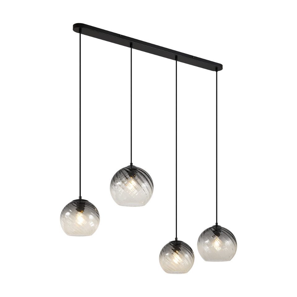 Qazqa Pendelleuchte Bao, ohne Leuchtmittel, Warmweiß, QAZQA Hängeleuchte, e27, Schwarz, Stahl, Art Deco