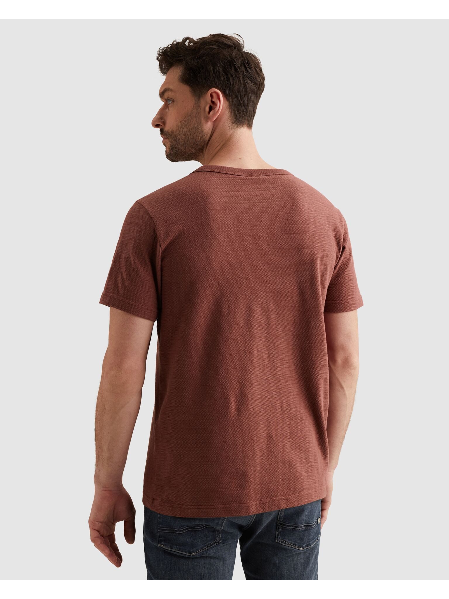 PME LEGEND T-Shirt Short Sleeve Jacquard Striped mit Rundhals, Baumwoll-Qualität