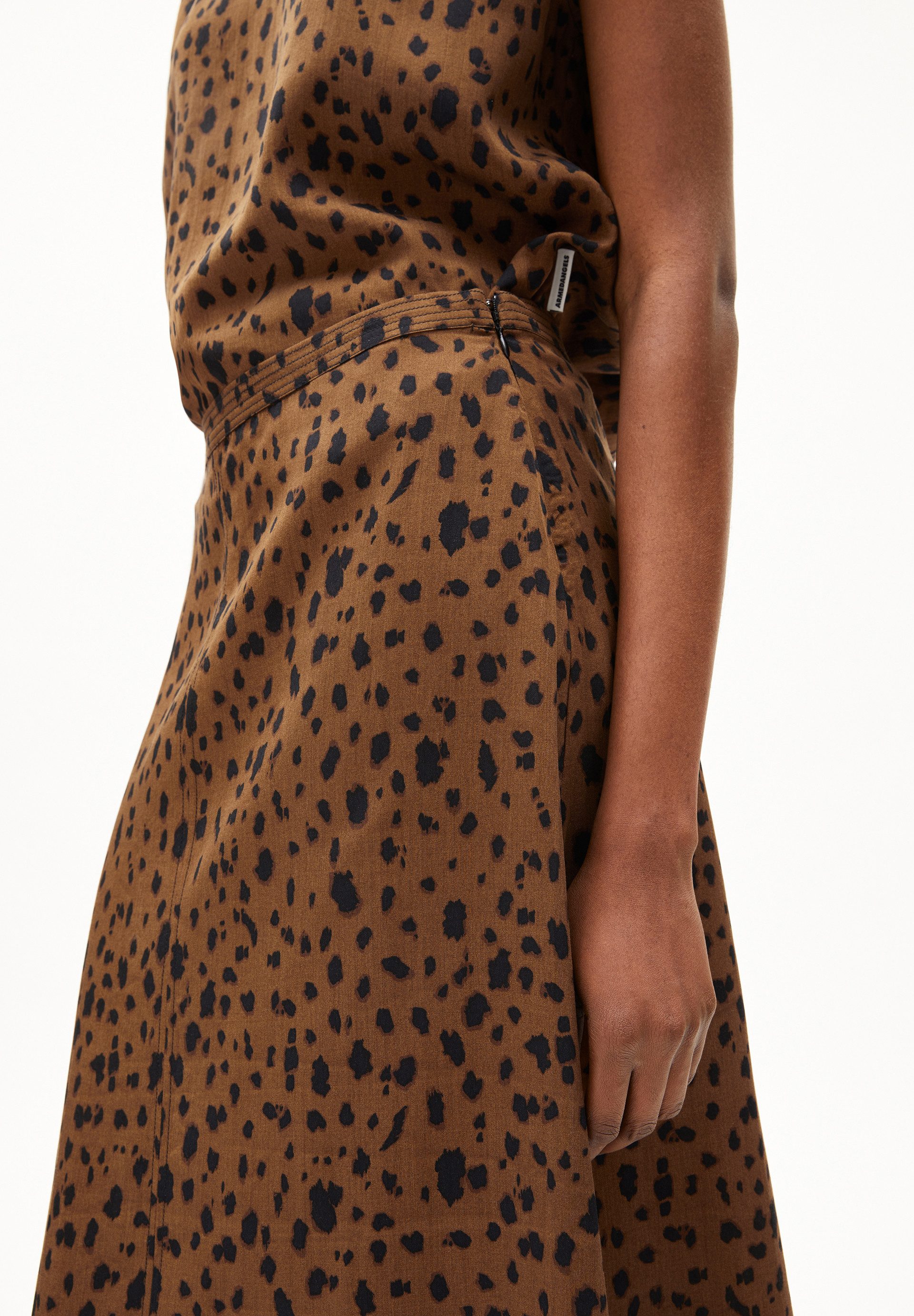 Armedangels Jerseyrock WOLAARIA LEOPAA Webrock aus TENCEL™ Lyocell (Regular Fit) Knöchellang