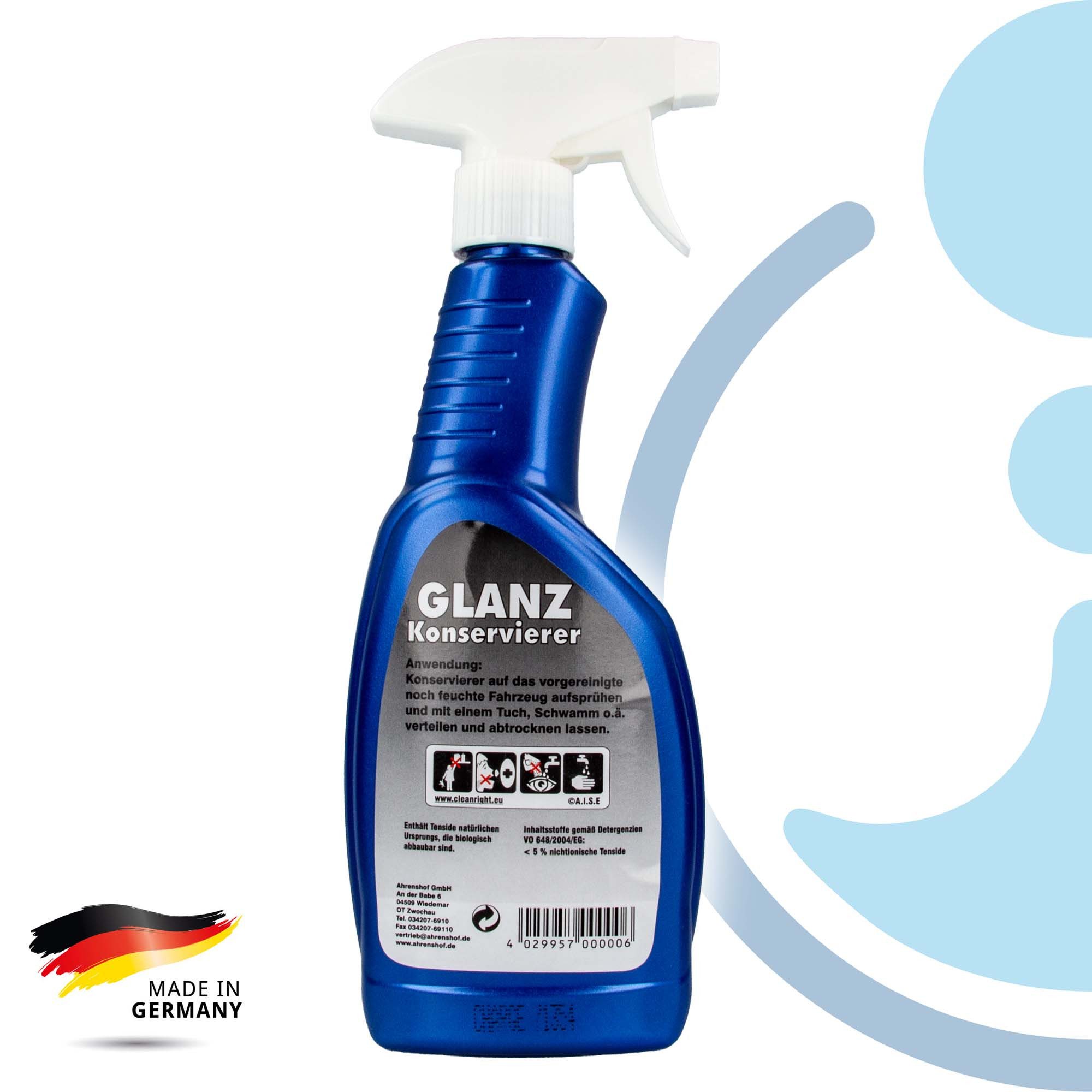 Ahrenshof Glanzkonservierer - 500 ml, für Fahrräder, 100% biologisch abbaubar Auto-Reinigungsmittel