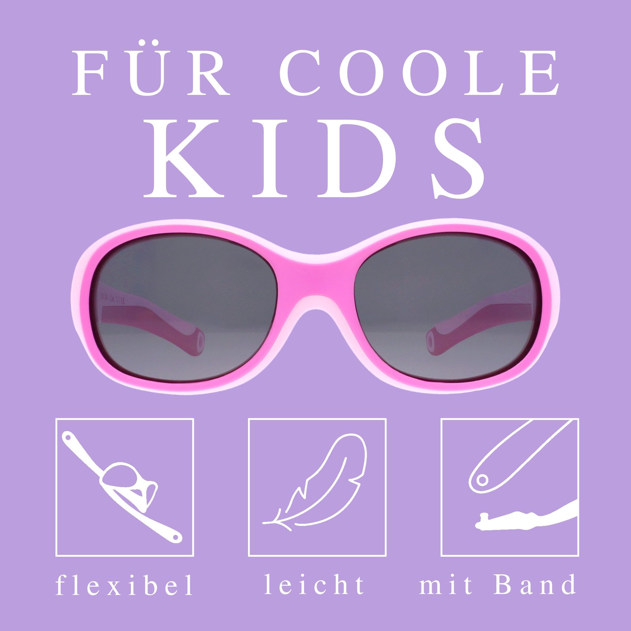 ActiveSol Sonnenbrille Kinder Sonnenbrille Kids, 2-6 Jahre, UV-Schutz, polarisiert Flexibel & Unzerstörbar, Lotuseffekt