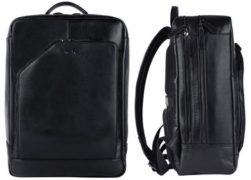 TUSC Tagesrucksack Corvus 15L, Premium Rucksack aus Leder für Laptop bis 15,6 Zoll.