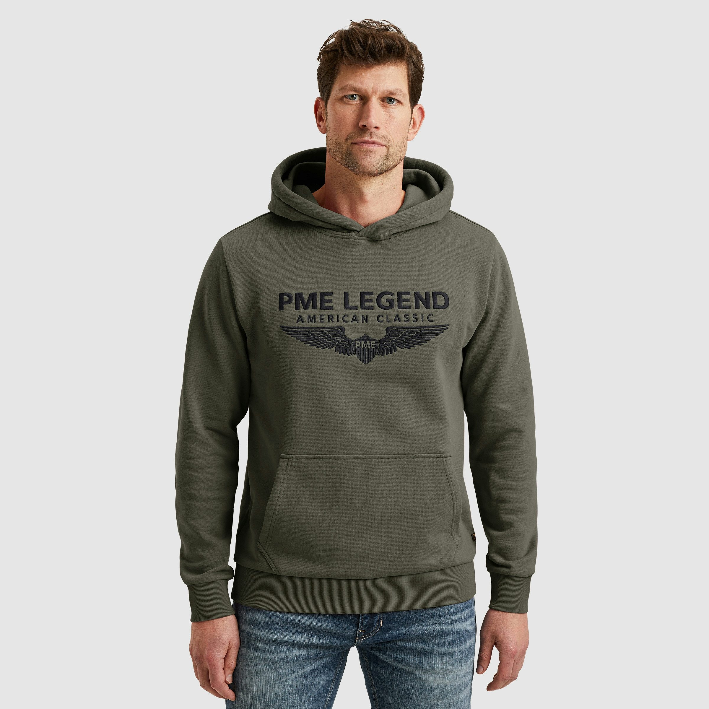PME LEGEND Kapuzensweatshirt Hooded soft terry with logo mit Logostickerei