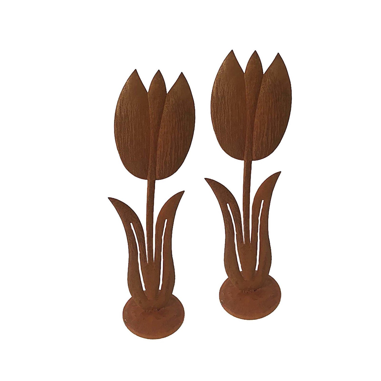 HTI-Line Dekofigur Gartendeko Verena Tulpe 2er Set (2 St), Gartenfigur Rostoptik