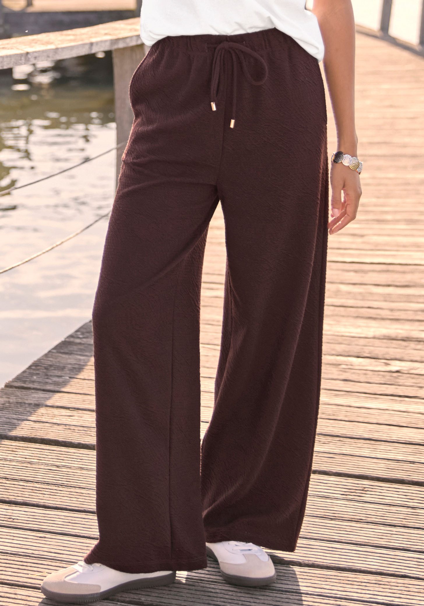 Venice Beach Sweathose aus softer Strukturware, weite Schlupfhose, casual