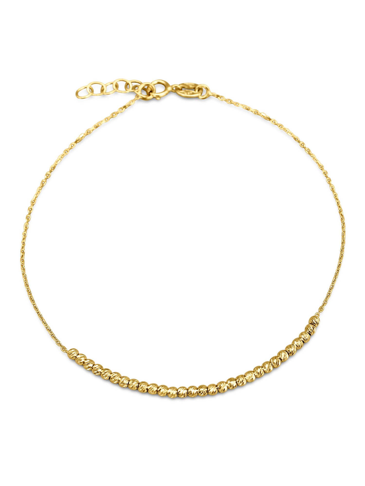 Antares Gold Goldarmband Kugelarmband 14K Gold – 18+2 cm, 2 mm, 585 er Gold, eleganter Federringverschluss, edle Geschenkbox